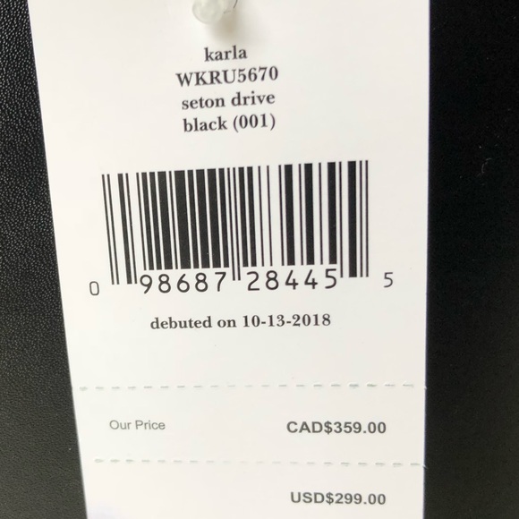 Kate Spade Black Tote Bag With Glitter Bow Charm - Picture 5 of 5